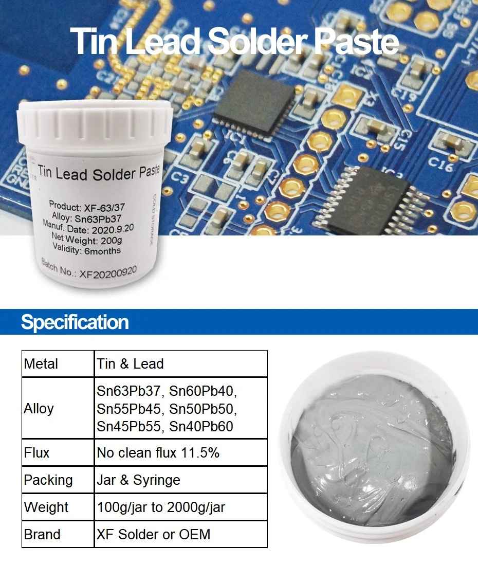 Best Type 5 No Clean Rosin Flux Paste BGA Liquid Leaded Tin Lead Solder Paste for SMD Electronics